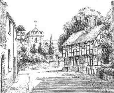 Albrighton, church, Shrewsbury Arms Inn, Shropshire