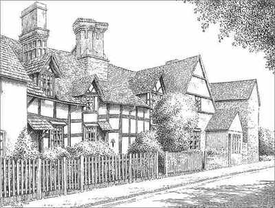 Eardisley, cottages, Herefordshire