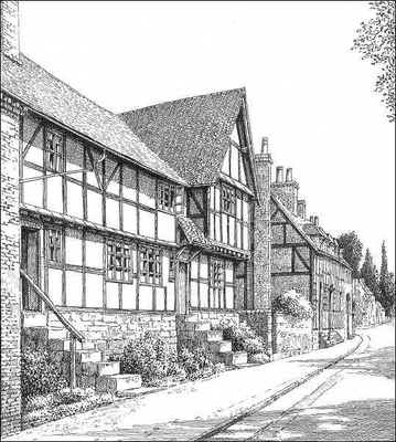 Feckenham, timbered houses, Worcestershire