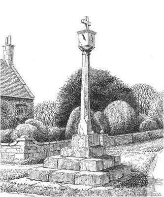 Saintbury, stone cross, Gloucestershire