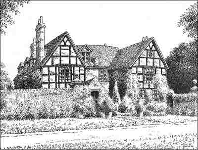 Tredington, timbered house, Gloucestershire